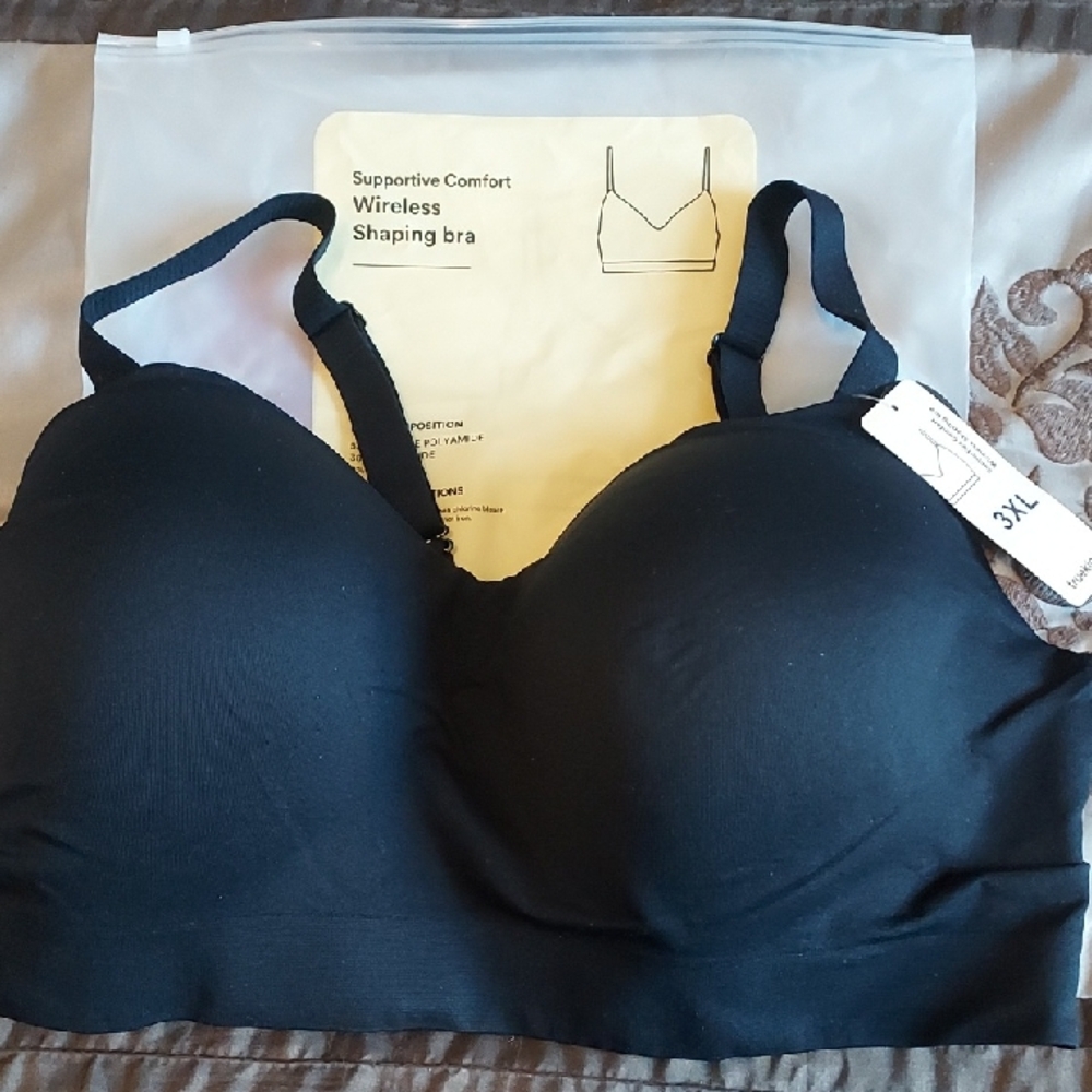 Comfort Fit Wireless Bra - Black